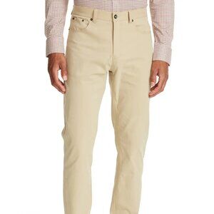 W.R.K Khaki Cotton Stretch Twill Slim Straight Fit Pant
